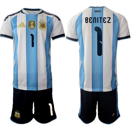 Argentina #1 Benitez Jersey National Team x World Cup 2026 Home White On Field Soccer by Soccer Jersey