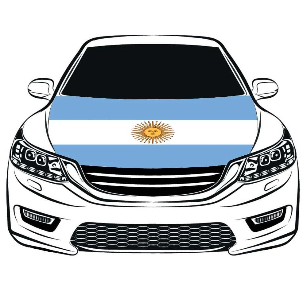 Argentina Car Hood Cover Flag ,Argentina Engine Banner,3.3X5ft, 100% Polyester Elastic Fabrics Can be Washed by flagsshop