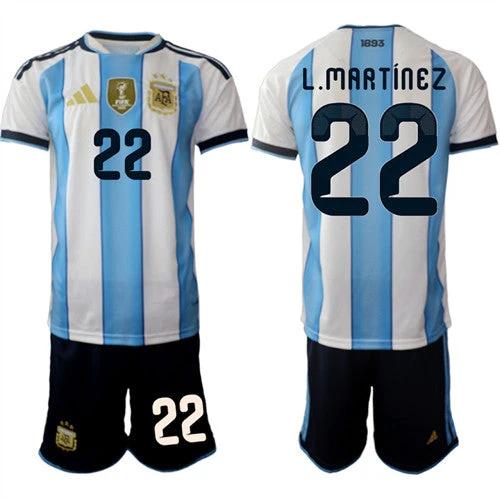 Argentina #22 L.MARTINEZ Jersey National Team x World Cup 2026 Home White On Field Soccer by Soccer Jersey