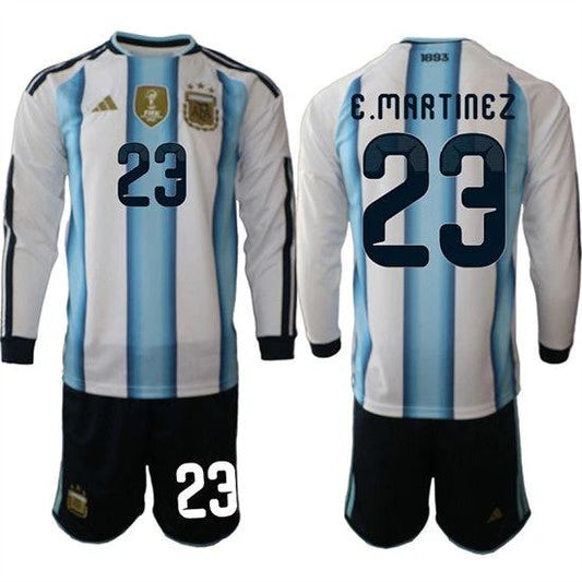 Argentina #23 E.MARTINEZ Jersey Long Sleeve National Team x World Cup 2026 Home White On Field Soccer by Soccer Jersey