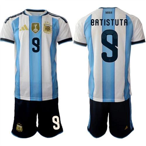 Argentina #9 BATISTUTA Jersey National Team x World Cup 2026 Home White On Field Soccer by Soccer Jersey