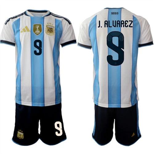Argentina #9 J.ALUAREZ Jersey National Team x World Cup 2026 Home White On Field Soccer by Soccer Jersey