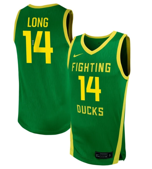 Ari Long Jersey #14 Oregon Ducks NIL Basketball Green by My store basketball