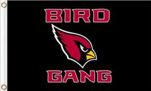 Arizona Cardinals BIRD GANG Black Flag 3X5 Ft Polyester Banner USA 90x150cm by flagsjustdoit