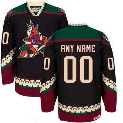 Arizona Coyotes Black Throwback Custom CCM Vintage Hockey Jersey by Hockey David