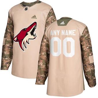 Arizona Coyotes Camo Veterans Day Custom Practice Jersey by Hockey David
