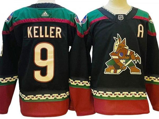 Arizona Coyotes #9 Clayton Keller Black Alternate Jersey by Hockey David