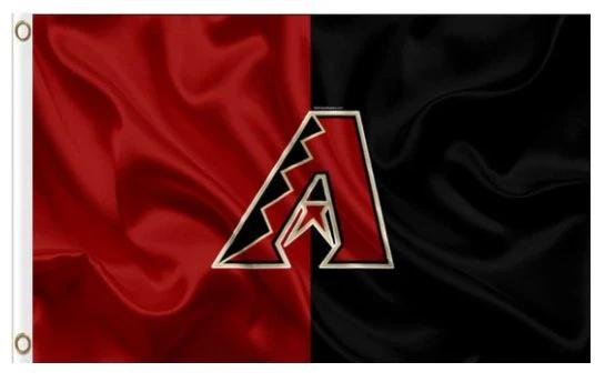 Arizona Diamondbacks Black Red flag 3X5Ft Banner USA Polyester with Brass Grommets by flagsjustdoit