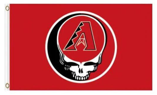Arizona Diamondbacks Grateful Dead Skull flag 3X5Ft Banner USA Polyester with Brass Grommets by flagsjustdoit