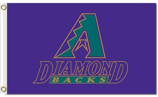Arizona Diamondbacks Logo Purple flag 3X5Ft Banner USA Polyester with Brass Grommets by flagsjustdoit