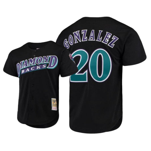 Arizona Diamondbacks Luis Gonzalez Black Throwback Mesh Jersey by My Store