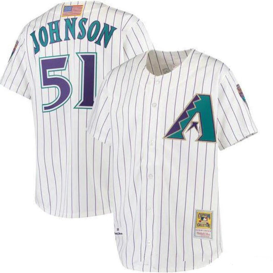 Arizona Diamondbacks Randy Johnson White 2001 Throwback Jersey by My Store