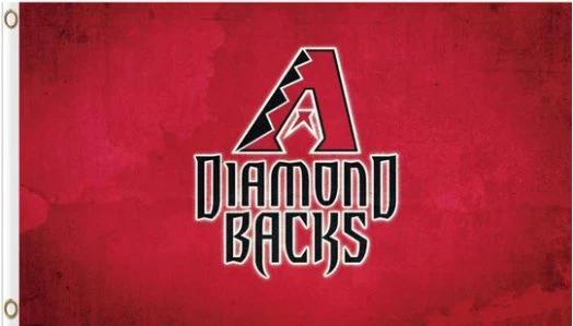 Arizona Diamondbacks Team Black & Red flag 3X5Ft Banner USA Polyester with Brass Grommets by flagsjustdoit