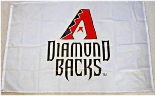 Arizona Diamondbacks White flag 3X5Ft Banner USA Polyester with Brass Grommets by flagsjustdoit