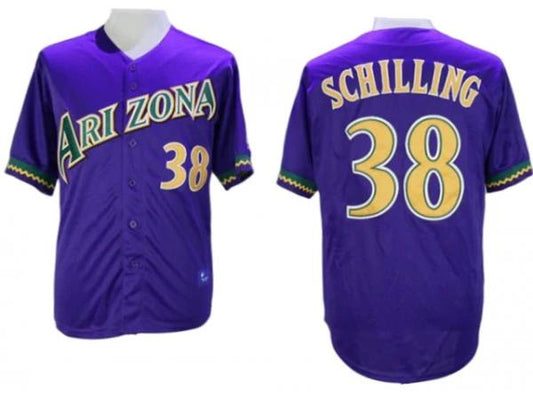 Arizona Diamondbacks #38 Curt Schilling Purple Throwback Jersey by My Store