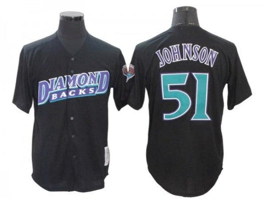 Arizona Diamondbacks #51 Randy Johnson Black Throwback Jersey by My Store