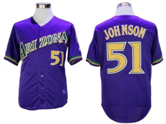 Arizona Diamondbacks #51 Randy Johnson Purple Throwback Jersey by My Store