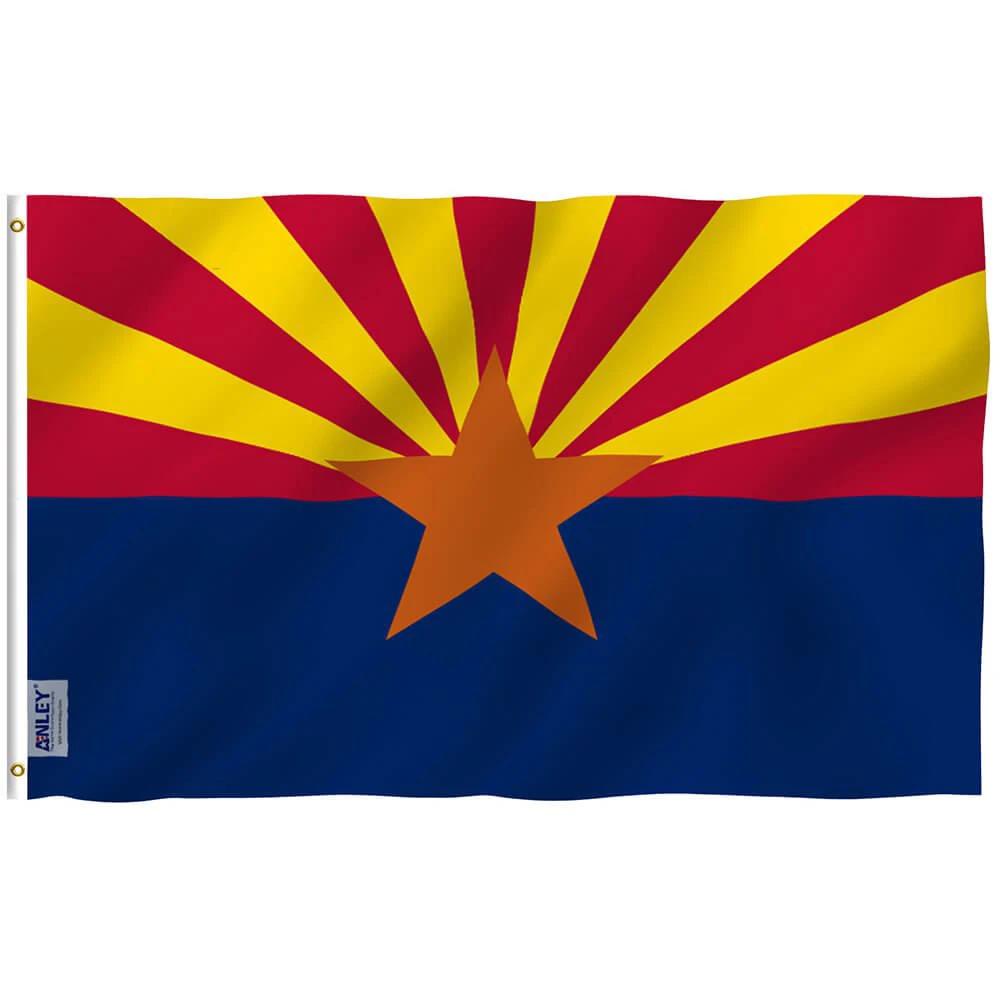 Arizona State Polyester Flag - Arizona AZ State Flag with Brass Grommets 3X5Ft Banner USA by flagsjustdoit