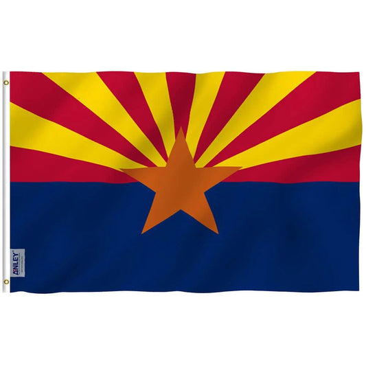 Arizona State Polyester Flag - Arizona AZ State Flag with Brass Grommets 3X5Ft Banner USA by flagsjustdoit