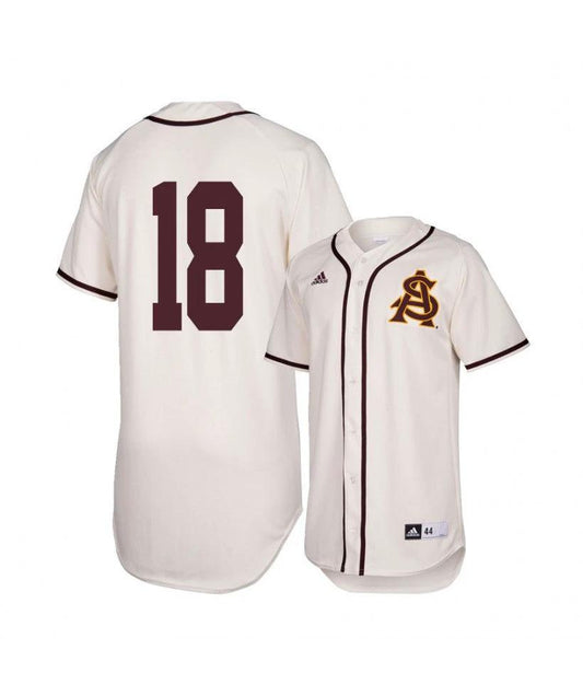 Arizona State Sun Devils 18 Trevor Hauver White Baseball Jersey by My Store