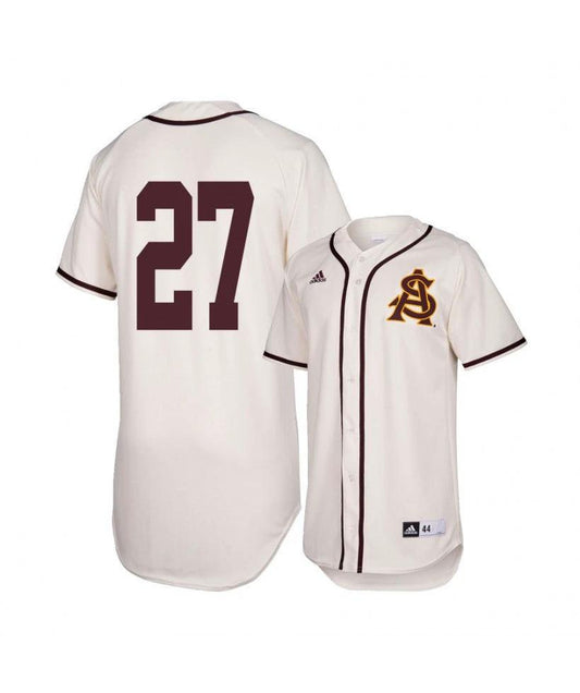 Arizona State Sun Devils 27 Hunter Jump White Baseball Jersey by My Store