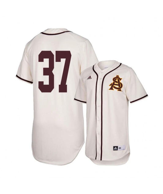 Arizona State Sun Devils 37 Alex Helmin White Baseball Jersey by My Store