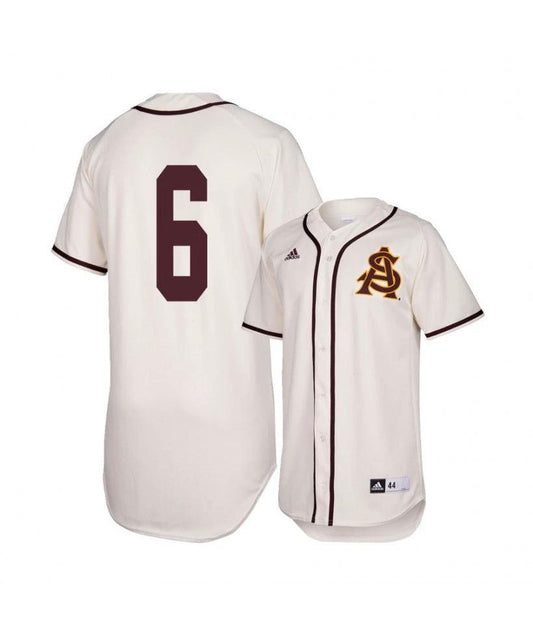 Arizona State Sun Devils 6 Drew Swift White Baseball Jersey by My Store