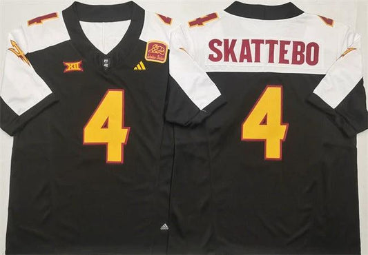Arizona State Sun Devils #4 Cam Skattebo Black White 2024 F.U.S.E. Vapor Limited by My Store NCAA Football Jerseys