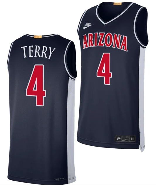 Arizona Wildcats Dalen Terry Jersey #4 Limited Retro Basketball 2023-24 Navy by My store basketball