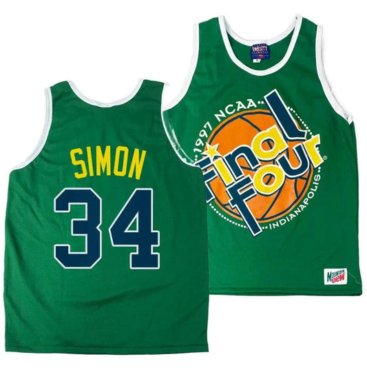 Arizona Wildcats Miles Simon Jersey #34 1997 NCAA Champions Final Four Green by My store basketball