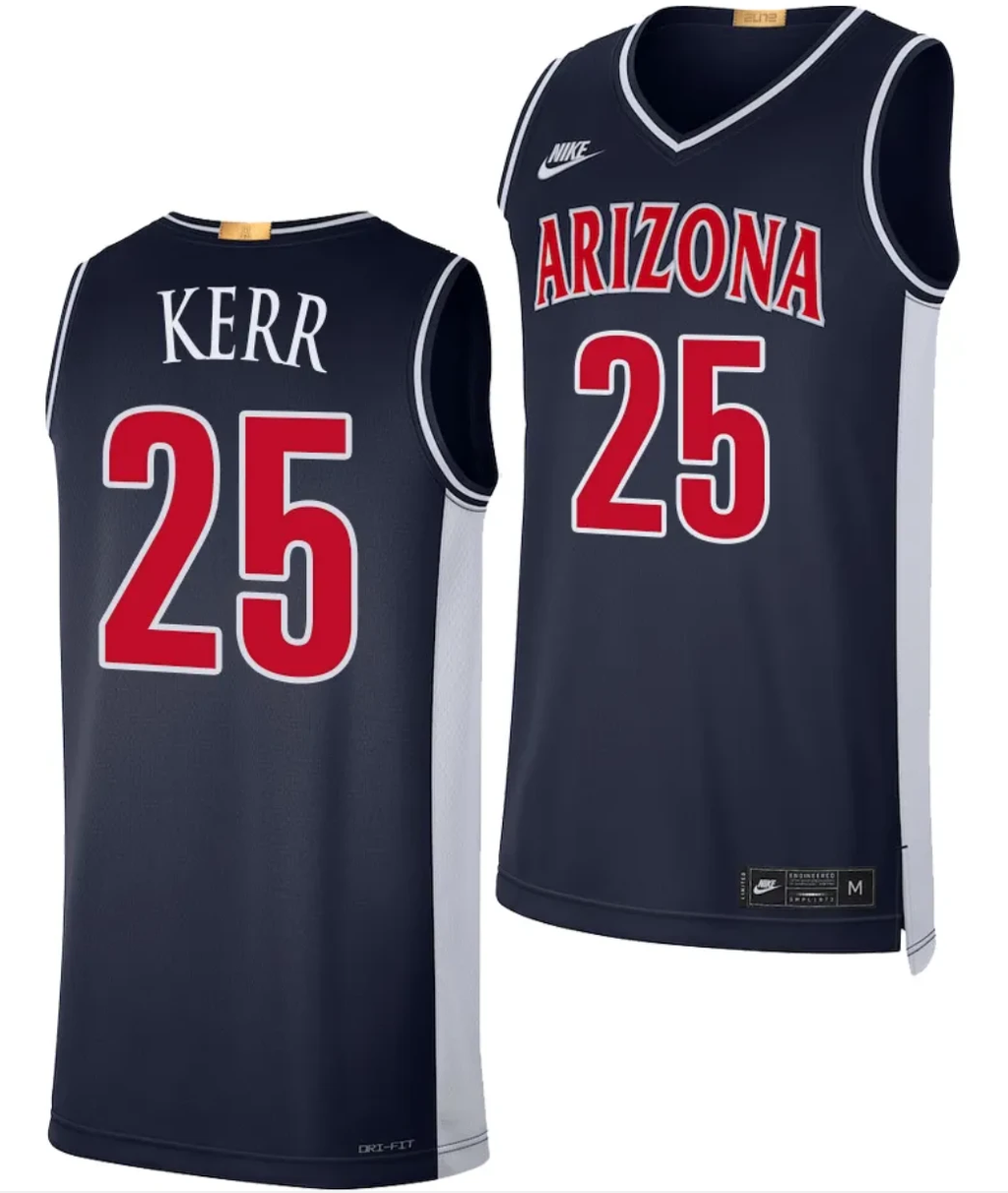 Arizona Wildcats Steve Kerr Jersey #25 Limited Retro Basketball 2023-24 Navy by My store basketball