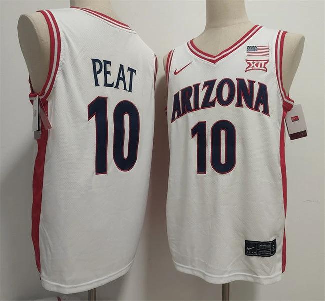 Arizona Wildcats #10 Koa Peat White Stitched Jersey by My store basketball