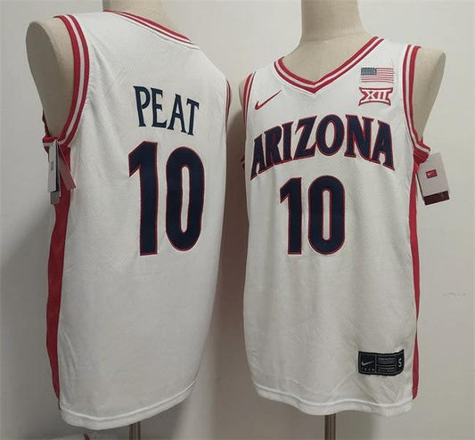 Arizona Wildcats #10 Koa Peat White Stitched Jersey by My store basketball