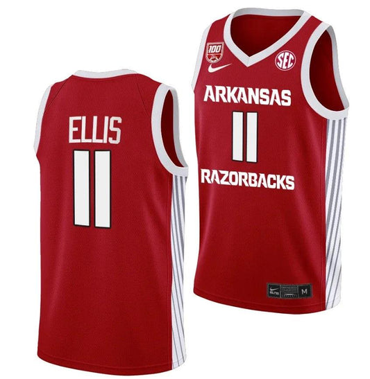 Arkansas Razorbacks El Ellis Jersey #3 College Basketball Red by My store basketball