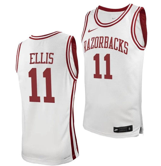Arkansas Razorbacks El Ellis Jersey #3 College Basketball White by My store basketball