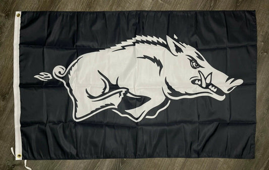 Arkansas Razorbacks Logo Flag 3x5 ft Black Sports Banner Man-Cave Garage by flagsjustdoit