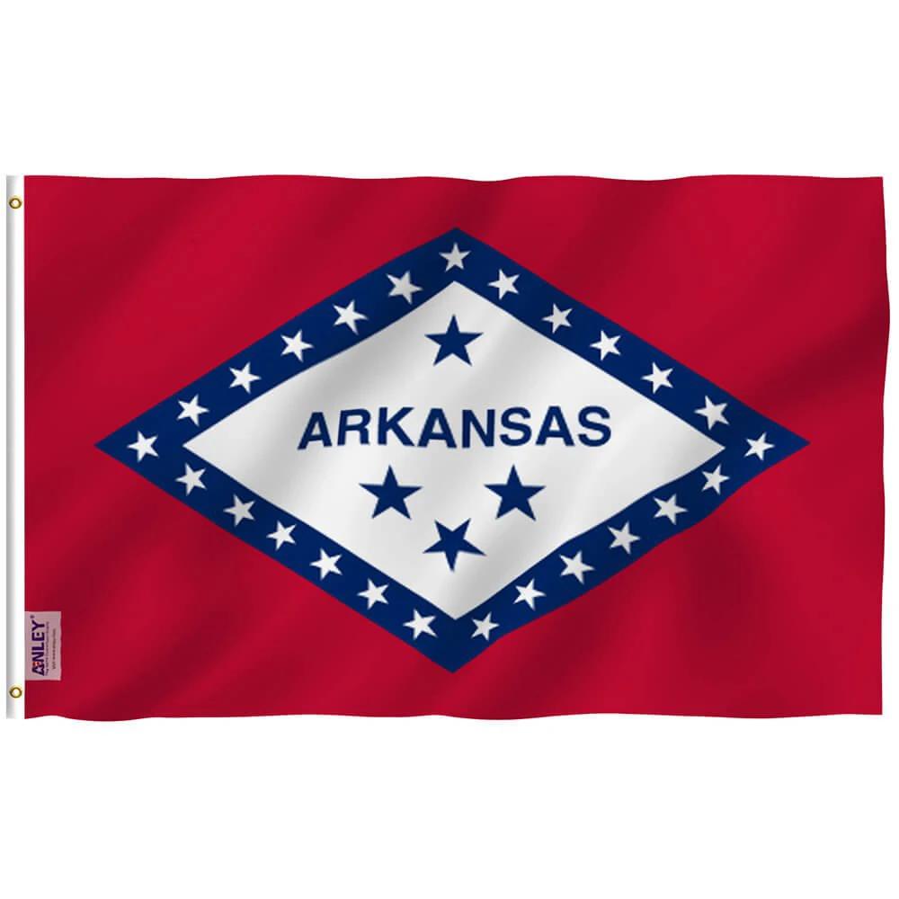 Arkansas State Polyester Flag - Arkansas AR Flag Polyester with Brass Grommets 3X5Ft Banner USA by flagsjustdoit