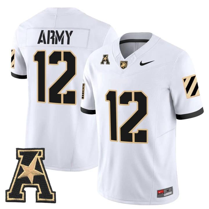 Army Jersey #12 Army Black Knights 2025 Vapor Limited Stitched by My Store NCAA Football Jerseys