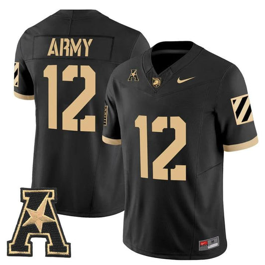 Army Jersey #12 Army Black Knights 2025 Vapor Limited Stitched by My Store NCAA Football Jerseys