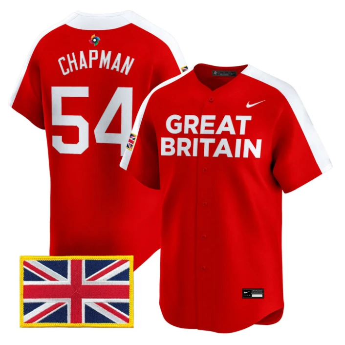 Aroldis Chapman Jersey #54 Team Great Britain 2026 World Baseball Stitched by My Store
