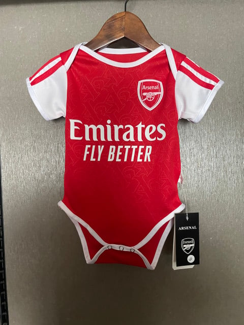 Arsenal 2025-26 Adorable Young Gunner Home Soccer Baby Bodysuit – Red by Soccer Jersey