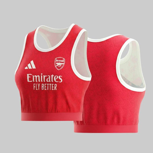 Arsenal 2025-26 Crop Jersey Gunners Game Day Top Women’s Sportwear – Red by Soccer Jersey