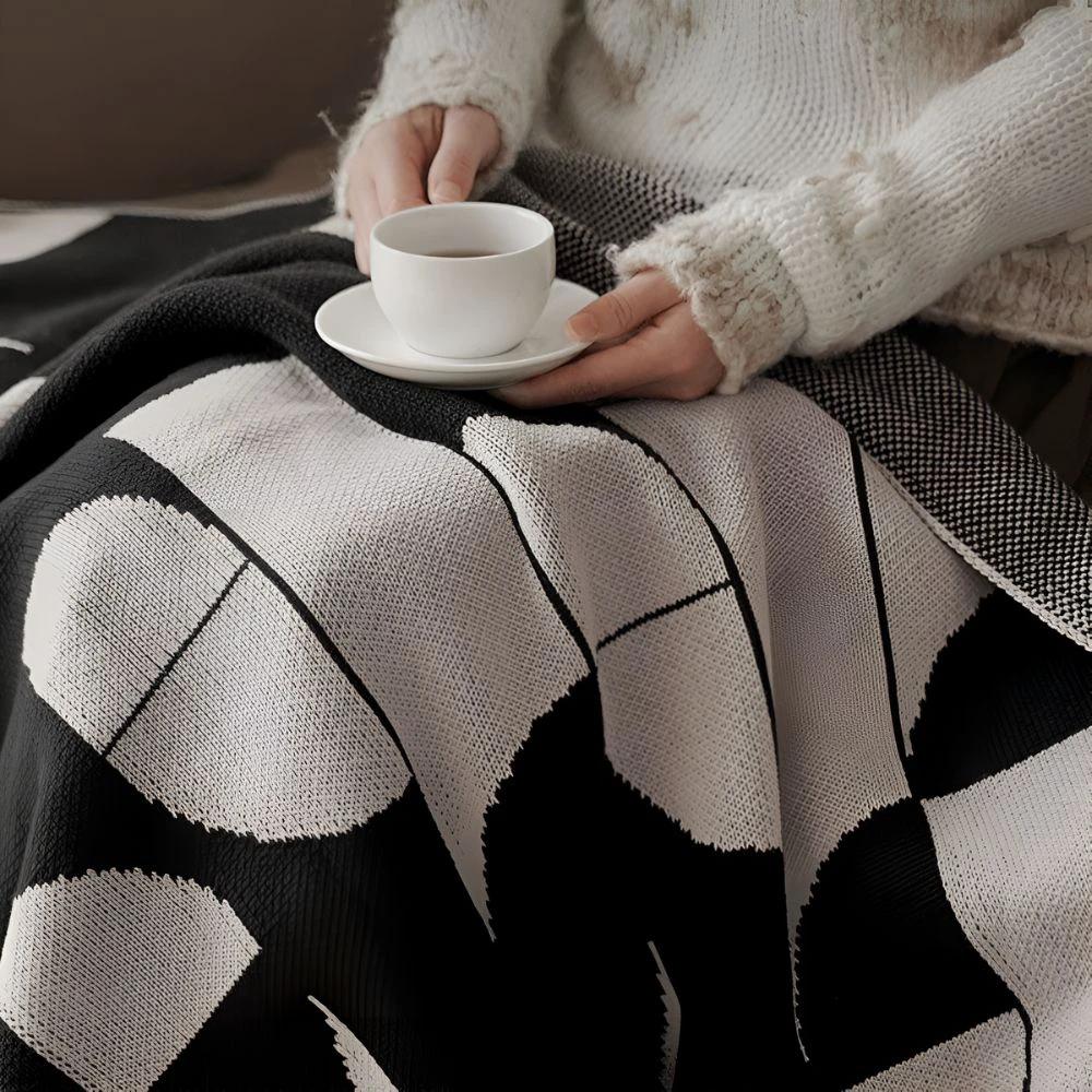 Artevana Monochrome Geometric Throw Blanket by Casa & Beyond