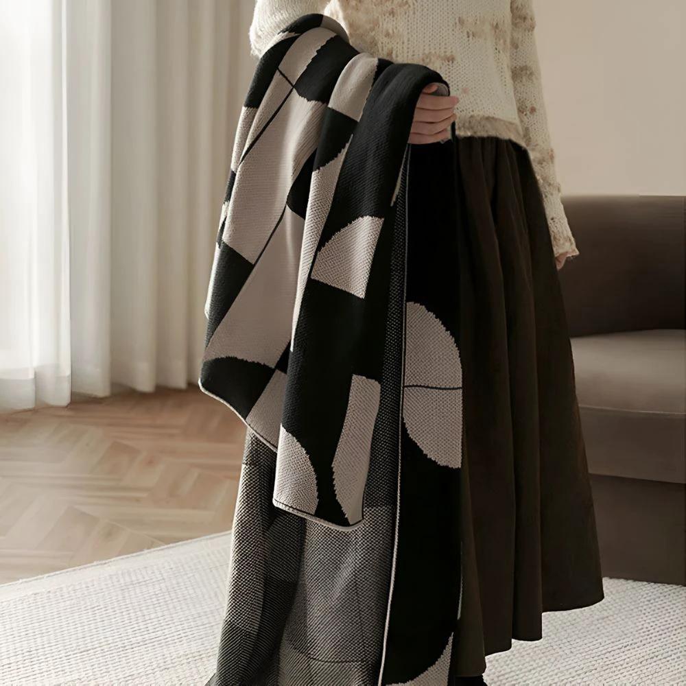 Artevana Monochrome Geometric Throw Blanket by Casa & Beyond