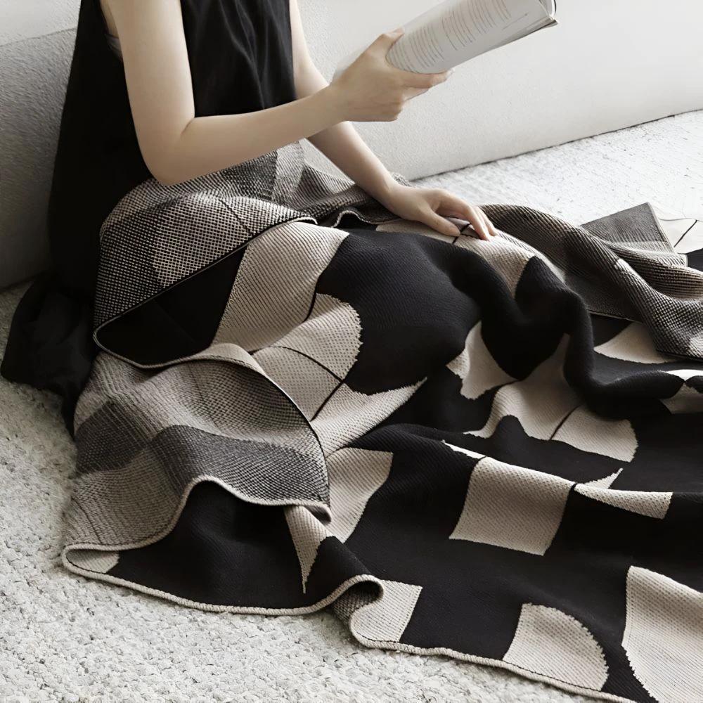 Artevana Monochrome Geometric Throw Blanket by Casa & Beyond