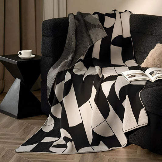 Artevana Monochrome Geometric Throw Blanket by Casa & Beyond