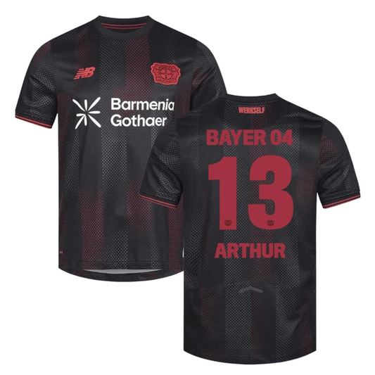 Arthur 13 Leverkusen 2025-26 Home Match Jersey – Black by Soccer Jersey