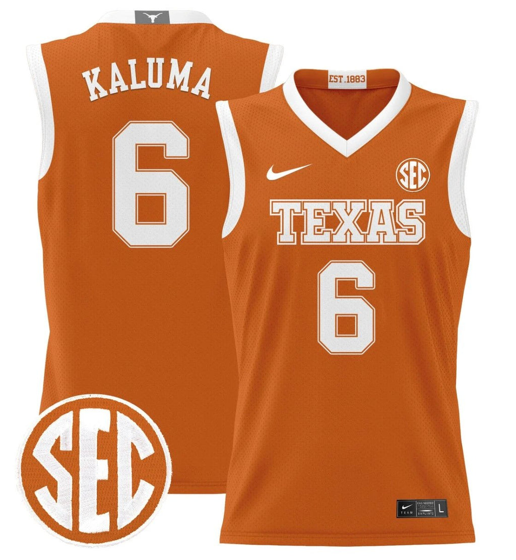 Arthur Kaluma Jersey #6 Texas Longhorns 2024 Lightweight Basketball Orange by My store basketball