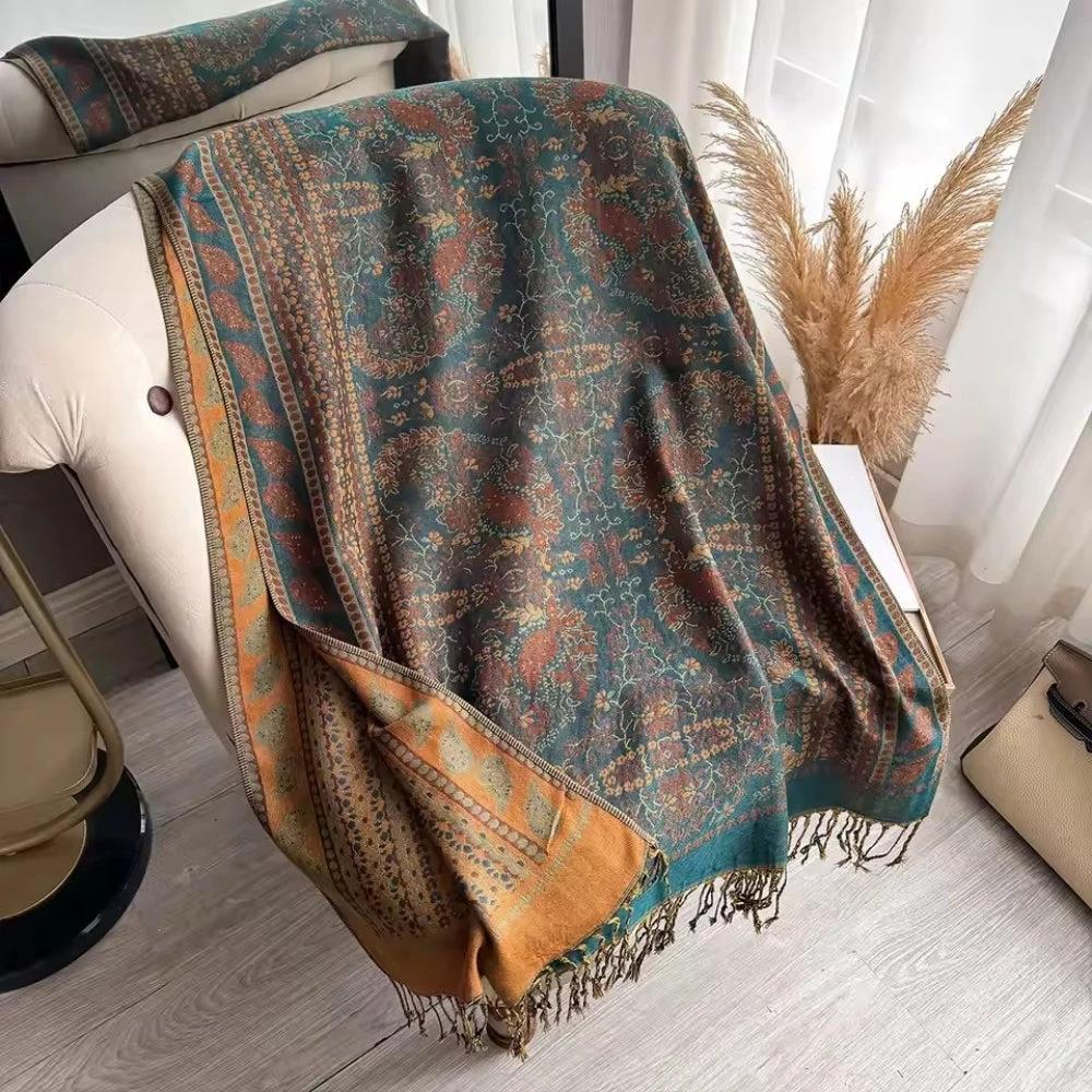 Artisan Boho Bloom Shawl Scarf by Casa & Beyond