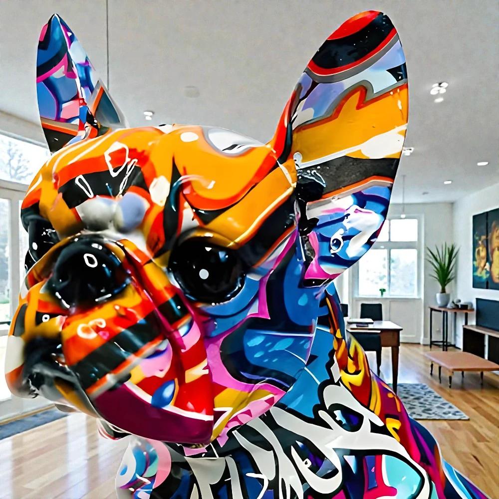 Artistic Bulldog Graffiti Figurine by Casa & Beyond